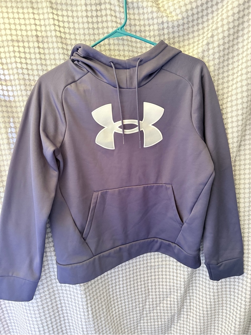 Under Armour greyish blue Hoodie with White Logo